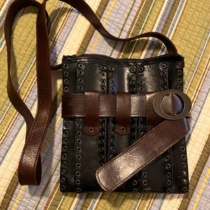 Re Bel medium eyelet bag - black / brown leather. Worn once - pristine condition